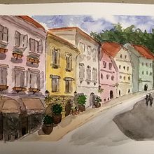 My project in Architectural Sketching with Watercolor and Ink course. Projekt z dziedziny Malowanie akwarelą użytkownika ziva_kreativa - 08.12.2020