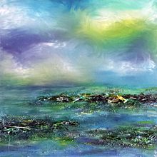 Sea - mixed media on canvas. Painting project by Siona Snel - 12.08.2020
