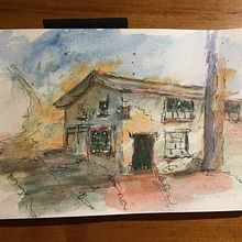 My project in Architectural Sketching with Watercolor and Ink course. Pintura em aquarela projeto de hahawolf - 09.12.2020