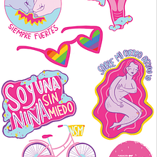 Freelance-Diseño de Stickers Fundación Niñas Sin Miedo. Un progetto di Illustrazione tradizionale di Sofia Ramos Tovar - 09.12.2020
