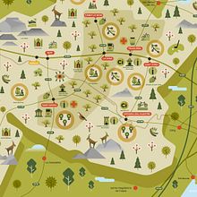 Ánima interior - Mapa turístico ilustrado. Un proyecto de Diseño gráfico e Ilustración tradicional de Pistacho Studio - 09.12.2020