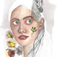 Chica unicornio en acuarela y photoshop. Portrait Drawing project by Sara Martínez - 12.09.2020
