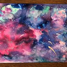 My final project, a fantasy galaxy <3 . Watercolor Painting project by Lieke Knoops - 02.01.2021