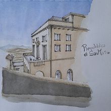 REPUBBLICA DI SAN MARINO. Watercolor Painting project by Pablo Lozano - 12.11.2020