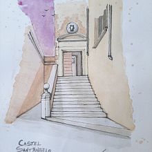Castel Sant´Angelo - Roma. Watercolor Painting project by Pablo Lozano - 12.11.2020