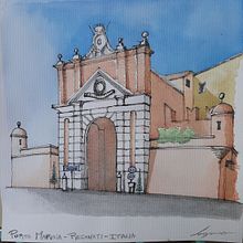 Porta Marina - Recanati - Italia. Watercolor Painting project by Pablo Lozano - 12.11.2020