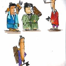 Leñadores asiáticos. Projekt z dziedziny Trad, c i jna ilustracja użytkownika JOAN BOU - 11.12.2020