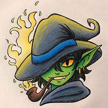 Goblin Maga. Concept Art, Desenho, Desenho a lápis, Desenho artístico, Design de personagens, Ilustração tradicional e Ilustração infantil projeto de Gabriela K.L. - 02.09.2020