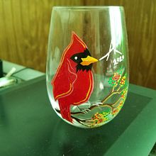 Small Red Jay on a branch. Creativit, and Painting project by Juancarlo Diaz Cintron - 12.12.2020