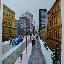My project in Urban Landscapes in Watercolor course. Watercolor Painting project by Sandra Thyssen - 12.29.2020
