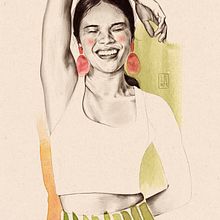 Mi Proyecto del curso: Retrato ilustrado con Procreate. Pencil Drawing, Artistic Drawing, Traditional illustration, Digital Illustration, and Watercolor Painting project by Laura - 12.12.2020