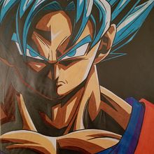 Super Saiyan Blue Goku (Illustration). Artistic Drawing, Drawing, Traditional illustration, Painting, and Pencil Drawing project by Juancarlo Diaz Cintron - 12.13.2020
