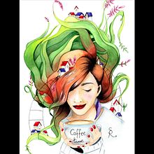 Coffee Time. Técnicas de acuarela para ilustraciones de ensueño. Traditional illustration, and Watercolor Painting project by sruizg83 - 01.10.2021
