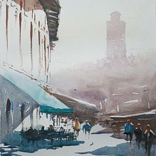 Mi Proyecto del curso: Paisajes urbanos en acuarela. Architecture, and Watercolor Painting project by Emerson Mena - 12.13.2020