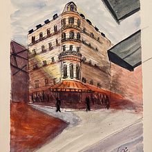 My project in Architectural Sketching with Watercolor and Ink course. Watercolor Painting project by Ghania Shoukat - 12.13.2020