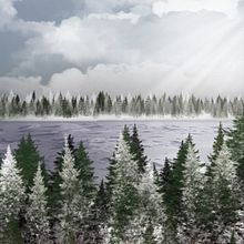 Frozen Lake. Digital Illustration project by Victoria Viceconte - 12.13.2020