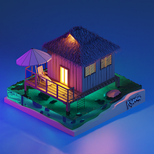 Night Bungalow . 3D project by Jonas Gomes - 12.14.2020