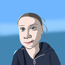 Greta Thunberg. Digital Drawing project by Francisco Bonett - 12.14.2020