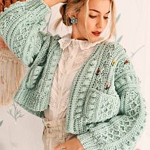 Cárdigan Amapola. Fiber Arts, Crochet, and Fashion Design project by Alelí Deco Crochet - 12.14.2020