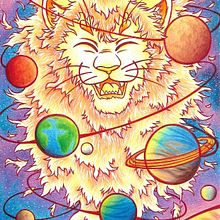 Leão Solar. Concept Art, Desenho, Desenho a lápis, Desenho artístico, Design de personagens, Ilustração tradicional, Ilustração com tinta, Ilustração infantil, e Pintura em aquarela projeto de Gabriela K.L. - 06.10.2020