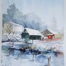 My project in Architectural Sketching with Watercolor and Ink course. Architectural Illustration, Ink Illustration, Painting, and Watercolor Painting project by Anna Grigoreva - 12.16.2020