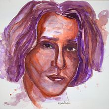 Mi Proyecto del curso: Retrato artístico en acuarela. Artistic Drawing, Portrait Drawing, and Watercolor Painting project by Cristina Pacheco Mendoza - 12.16.2020