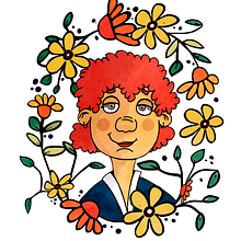 Mi Proyecto del curso: Retrato ilustrado con elementos botánicos . Ilustrație digitală de dancolondon_37 - 12.17.2020