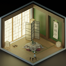 Washitsu Room. Un progetto di 3D, Modellazione 3D e Interior design di Radwan Mgig - 17.12.2020