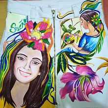 Mi Proyecto del curso: Diseño de moda: pintura y bordado sobre prendas. Un proyecto de Artesanía y Bellas Artes de Kyara Jurado - 12.12.2020