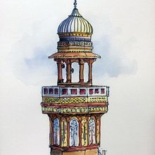 My project in Architectural Sketching with Watercolor and Ink course. Advertising project by Saqib Alhtar - 12.18.2020