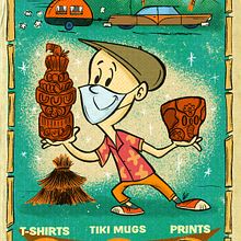 Mai Tai Mikey Tiki Mugs. Traditional illustration, Sketching, Digital Drawing, Poster Design, Character Design, Graphic Design, Social Media Design, Digital Illustration, Children's Illustration, Advertising, and Social Media project by Ed Vill - 12.19.2020