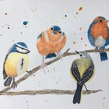 My project in Artistic Watercolor Techniques for Illustrating Birds course. Drawing project by Susan DuPont - 01.01.2021