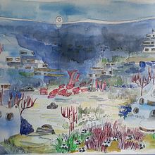 Une vie sous marine. Traditional illustration, and Painting project by Lucie Thiam Bouleau - 01.27.2021