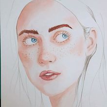 Retrato ilustrado en acuarela. Un proyecto de Pintura a la acuarela de Sandra Lefort Vidal - 20.12.2020