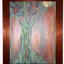 Chartreuse Crucifixion. Acr, and lic Painting project by Lillith Lockler - 12.21.2020