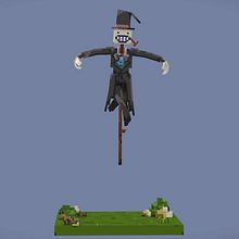 Voxel Art of Turnip head from Howl's moving castle  Ein Projekt aus dem Bereich 3D, 3-D-Animation, Animation von Figuren, Design von Figuren, 3-D-Modellierung und Pixel Art von Frank Morales - 31.12.2020