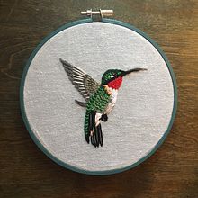 Ruby-Throated Hummingbird. Projekt z dziedziny  Haft użytkownika Claudia Neff - 12.12.2020