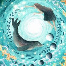 My Selkie Project in Watercolor Techniques for Dreamlike Illustrations Course. Projekt z dziedziny Ilustracje dla dzieci, Ilustracja c, frowa i Malowanie akwarelą użytkownika Carrie Griffith - 22.12.2020