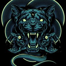 Cougar X Snakes. Een project van Digitale illustratie y Traditionele illustratie van Daniele Caruso - 22.12.2020