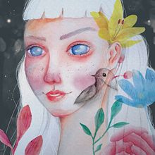 Meu projeto do curso: Retrato ilustrado em aquarela. Un projet de Dessin de portrait de isacarmelita24 - 23.12.2020