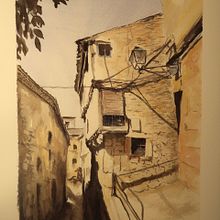 Calle de Sepúlveda - Proyecto del curso: Representación arquitectónica en acuarela. Un proyecto de Ilustración tradicional, Bocetado, Dibujo, Pintura a la acuarela, Ilustración arquitectónica y Sketchbook de Jose Antonio Muñoz Díez - 23.12.2020
