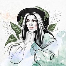 My project in Illustrated Portraits with Procreate course. Botanical Illustration, Digital Illustration, Ink Illustration, and Naturalistic Illustration project by Lilia Samplina - 12.24.2020