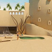 Sand Castle out of season by @eiscia. 3D Modeling, Collage, Interior Design, and Set Design project by Asia Calzà - 11.18.2020