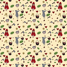 Diseño de patrones ilustrados-Caperucita Roja.. Design project by Gabriela Tellez Sastoque - 12.24.2020