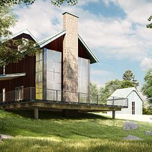 3D Render - House Forest. Un progetto di 3D, Architettura, Architettura digitale, Correzione del colore, Progettazione 3D, Fotografia architettonica, Modellazione 3D, Paesaggismo, Postproduzione fotografica, Ritocco fotografico e ArchVIZ di Luis Aguilar - 24.12.2020