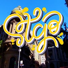 Mi Proyecto del curso: Caligrafía y lettering para Instagram con Procreate / Stgo, Santiago de Chile. Un proyecto de Lettering digital, Arte urbano, Fotografía y Lettering de Juan Muñoz Briones - 25.12.2020