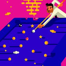 Playing astrological pool. Traditional illustration, Digital Illustration, and Vector Illustration project by E. Alarcón - 12.26.2020