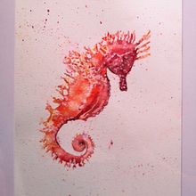 Watercolor Seahorse . % Aileen Torres-Lantz tarafından hazırlanan Sulubo, Ve a Resim projesi - 12.26.2020