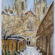 York Minster watercolor . Watercolor Painting project by Marina Noirdis - 12.26.2020