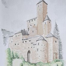 Castello di Taufers - Trentino - Alto Adige - Italia. Watercolor Painting project by Pablo Lozano - 12.26.2020